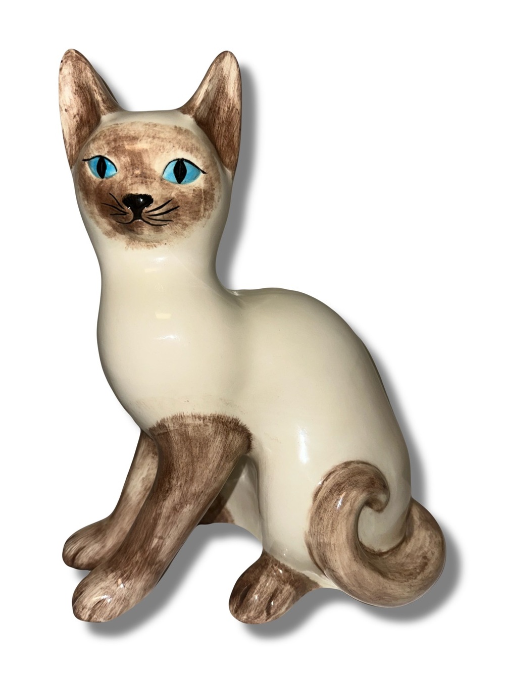 Vtg Siamese Cat Ceramic Statuette